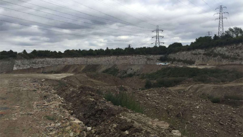 stone pit with pylons