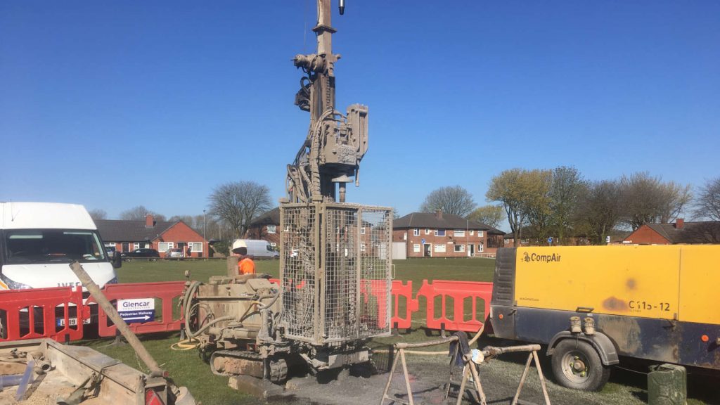 construction work at football pitch