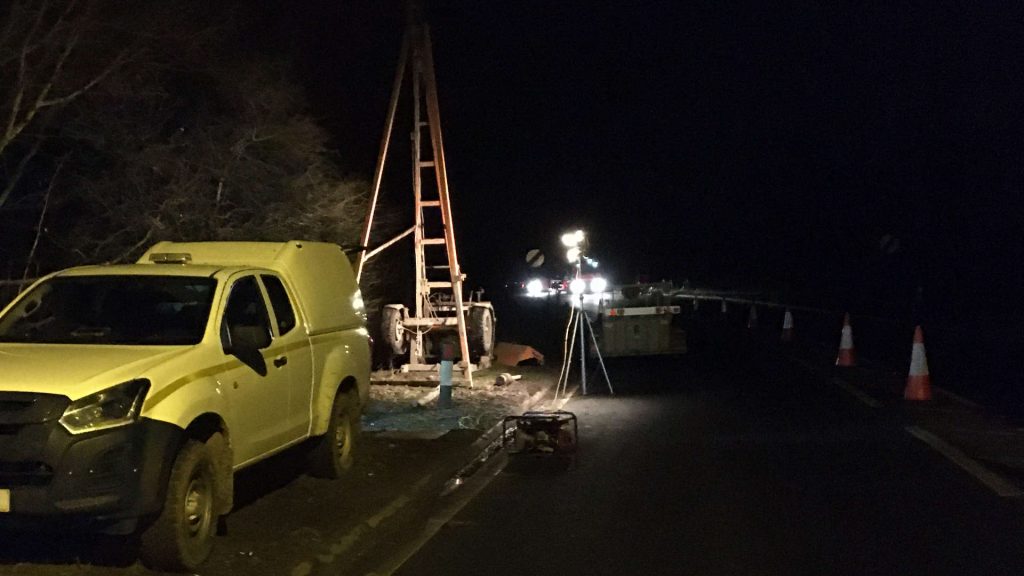 Site investigation at night time