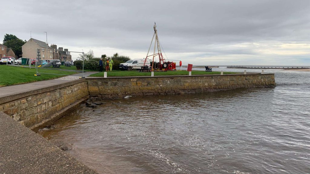 equipment preparing to do work in lossiemouth